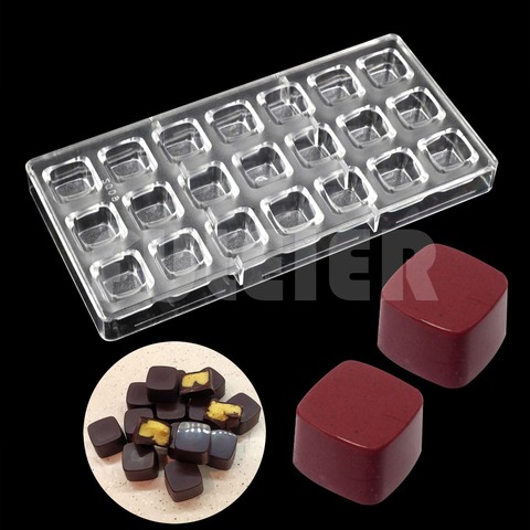 Molde de Chocolate 3D, cubos caseros, herramientas de pastelería, moldes de policarbonato para chocolates de plástico ► Foto 1/6