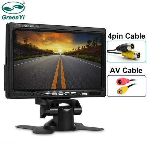 GreenYi CAR HD 800x480 7 pulgadas Color TFT LCD de visión trasera Monitor de Bus camión vehículo con Control remoto IR ► Foto 1/6