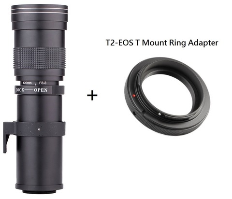 Lightdow 420-800mm F/8,3-16 Super telefoto Zoom Manual lente + T2 montaje de anillo adaptador para Canon EOS DSLR Cámara EF EF-S lente de montaje ► Foto 1/6