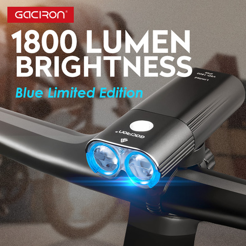 GACIRON V9D-1800 faro 1800 lúmenes luz frontal de bicicleta impermeable USB recargable 6700 mAh accesorios de luz de bicicleta ► Foto 1/6