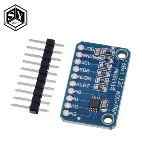 1 piezas gran 16 poco I2C ADS1115 para ADC de 4 canales con Pro amplificador de ganancia para Arduino RPi ► Foto 1/6