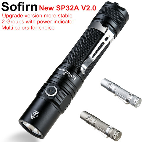 Sofirn-linterna LED potente SP32A V2.0, luz de antorcha Cree XPL2 de alta potencia 18650, 1300lm, 2 grupos con lámpara indicadora de rampa ► Foto 1/6