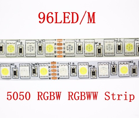 5M 480LEDs 96LED/m SMD 5050 RGBW tira de LED RGBWW cinta ligera DC12V RGB + blanco o RGB + blanco cálido para iluminación interior ► Foto 1/5
