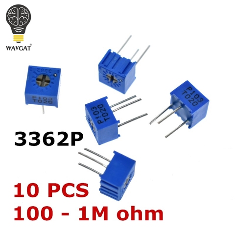 10 Uds 3362P 101, 201, 501, 102, 202, 502, 103, 203, 503, 104, 204, 504, 105 Trimpo potenciómetro de ajuste 3362 500R 1K 2K 5K 10K 20K 50K 100K ► Foto 1/5