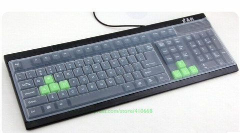 Cubierta protectora Universal para teclado de ordenador de escritorio, funda de silicona para tamaño completo estándar, 101 teclas, guía de piel para teclado de PC de escritorio ► Foto 1/2