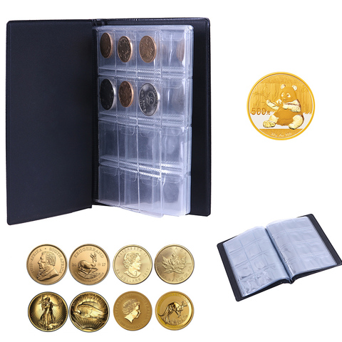 Libro de colección de monedas, álbum de almacenamiento de monedas de 10 páginas con 120 bolsillos, alta calidad ► Foto 1/6