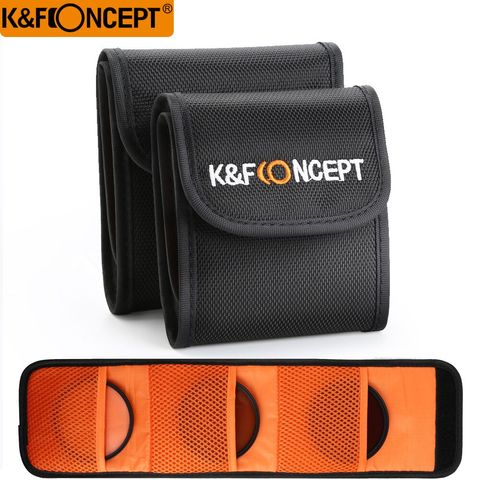 K & F CONCEPT 3 bolsillos bolsa de filtro de lente de cámara bolsa para 49mm-77mm ND UV CPL Filtro de lente de cámara holder wallet case ► Foto 1/6