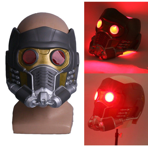 Casco LED de látex para Cosplay de Star Lord, máscara LED Infinity War, accesorios de Superhéroes para fiesta de Halloween ► Foto 1/6