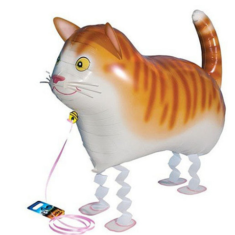 Globo de aluminio con diseño de gato animales caminando globo inflable de helio para fiesta de bienvenida para el futuro bebé niños decoraciones para fiesta de cumpleaños y regalo, 1 ud. ► Foto 1/1