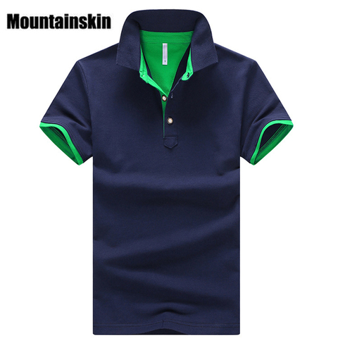 Mountainskin-Camisas de algodón de manga corta para hombre, Camisas sólidas de marca, Tops de verano, camisa con cuello levantado, 4XL, EDA324, 2022 ► Foto 1/6