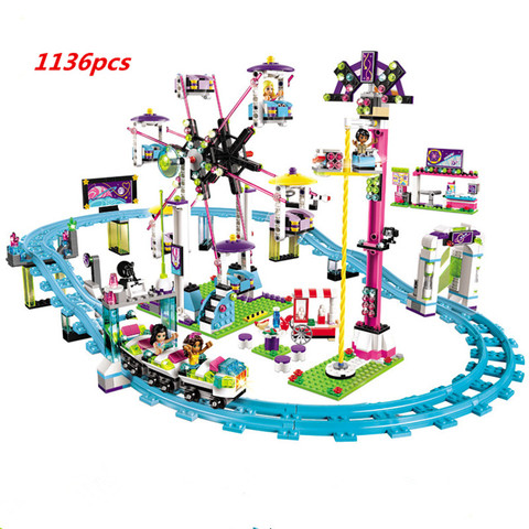 Bloques compatibles con LegiINGLY Friends, parque de atracciones, Montaña Rusa, figuras en miniatura de juguete para niños y niñas ► Foto 1/3