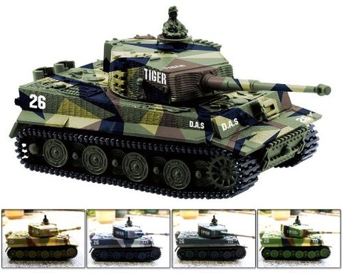 Greatwall-Mini tanque Tigre militar alemán con Control remoto, juguetes de sonido (varios colores), 1:72 ► Foto 1/6