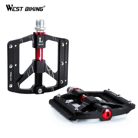 WEST BIKING-pedales de 3 rodamientos para bicicleta, ultraligeros, antideslizantes, CNC, rodamiento sellado de ciclismo ► Foto 1/6