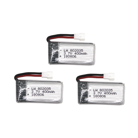 Limskey-batería Lipo recargable para Dron de control remoto, 3 uds., 3,7 V, 400mAh, 25C, batería Lipo 752035 para Dron de radiocontrol E33, E33C, H99W, KY101, H31, H6C, H98, H107, Quadcopter ► Foto 1/3