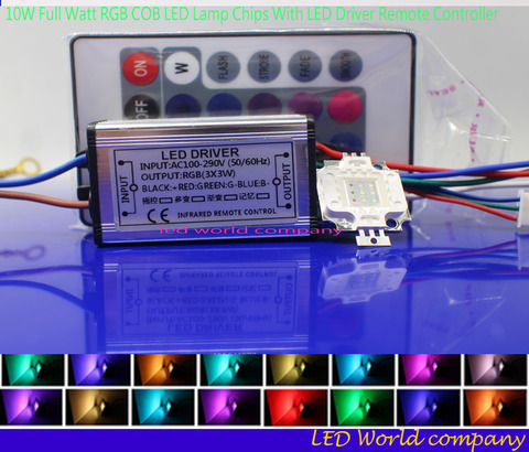 1 Unidades juego de Chip integrado RGB de vatios completo 10 W 20 W 30 W 50 W 100 W lámpara LED RGB + Controlador LED + control remoto de 24 teclas para focos ► Foto 1/1