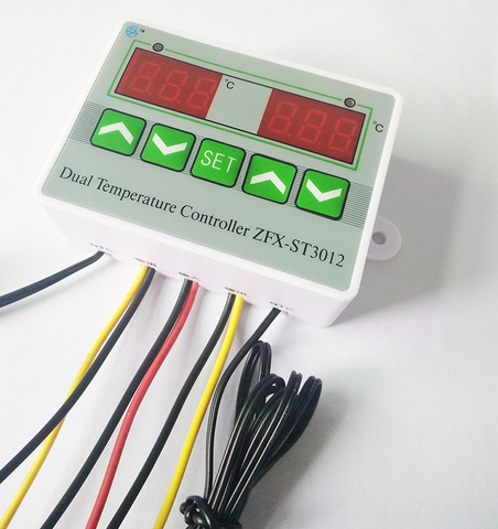 Doble Digital termómetro de temperatura controlador 12 V 24 V 220 V microordenador termostato incubadora Control 2 piezas de la sonda ► Foto 1/5