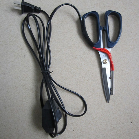 Tijeras eléctricas de calefacción a medida, pluma caliente, cuchillo, indicador de trabajo para corte de tela, 1 ud. ► Foto 1/4