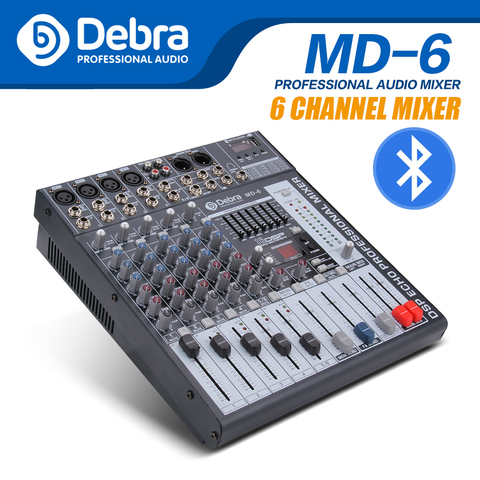 ¡Buena calidad de sonido limpio! 6 mezclador de canales de Audio Digital dj controlador Phantom 48V alimentación USB ranura para estudio de grabación ► Foto 1/6