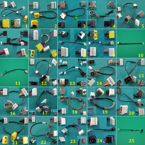 25 modelos, 25 uds., conector de toma de corriente DC para HP Sony Pavilion DC Jack con cable para portátil DC Jack, Cable para ordenador portátil con cable ► Foto 1/2