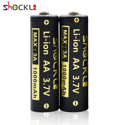 2 uds Shockli 14500 1000mAh 3,7 V Li-ion pilas recargables AA pila de litio para linterna Led, antorcha, faros Juguetes ► Foto 1/6