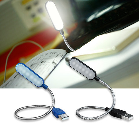 Lámparas de escritorio LED USB portátiles 360 grados cc 5V, lámpara de mesa ajustable Flexible, 6 LED, lectura de libros, luz nocturna para ordenador portátil y PC ► Foto 1/1