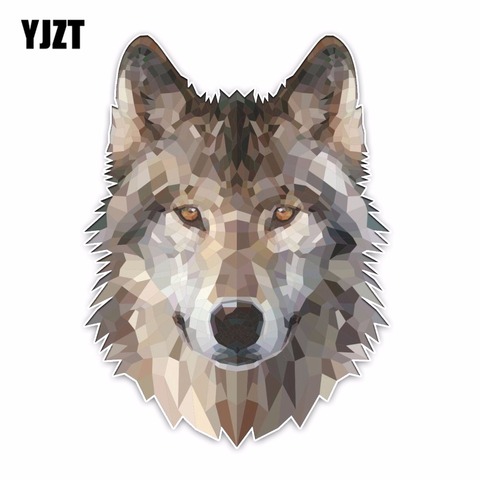 YJZT-Cabeza de lobo de 12,2x16,5 CM, dibujo animado coloreado pegatina PVC para coche, decoración, C1-5451 gráfico ► Foto 1/5