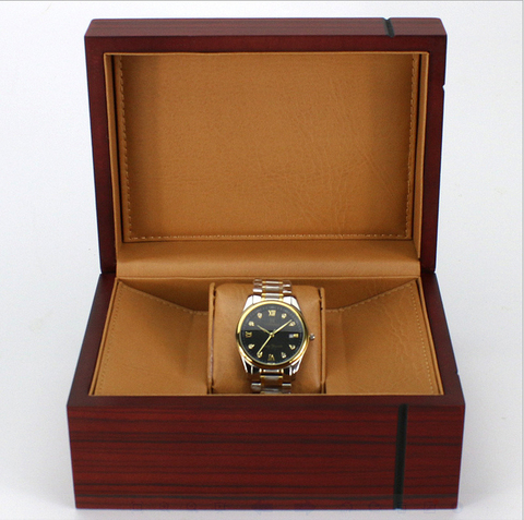 Caja de reloj de madera de alta calidad, brazalete con cojín de polipiel ► Foto 1/4