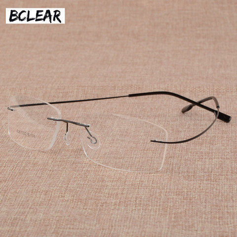 BCLEAR-Marco de anteojos de negocios para hombre, montura de aleación de titanio con memoria, gafas sin marco, 808 ► Foto 1/6