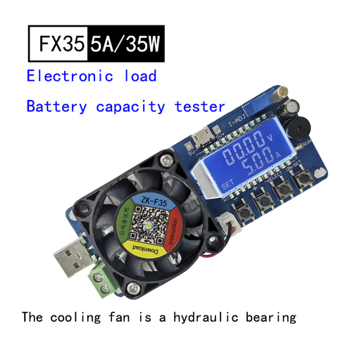 FX35 35W Constant Current Electronic Load 25V 5A USB Battery Power Tester Discharge Capacity Tester meter 12V 24V ► Foto 1/6
