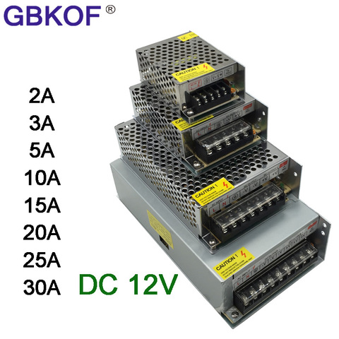 DC 12V tira de LED controlador de adaptador 1A 2A 3A 5A 10A 15A 20A interruptor fuente de alimentación AC110V-220V 24V transformador de potencia 60W 78W 120W ► Foto 1/6