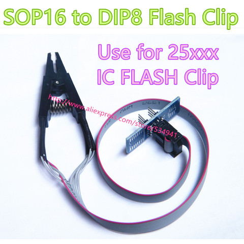 Test Programmer Clip SOP16 SOP SOIC 16 SOIC16 Pin pinza de pruebas IC con cable/SOP16 a DIP8 IC Flash Clip ► Foto 1/6