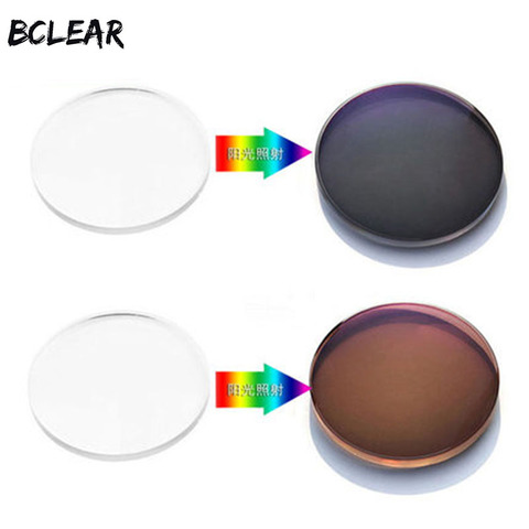 BCLEAR 1,67 índice de transiciones asféricas lentes fotocromáticas para lentes de gafas de sol con grado foto gris marrón lente de visión única ► Foto 1/6