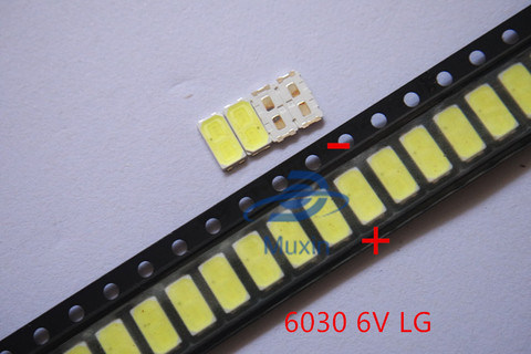 Lote de 50 unidades de LED LG SMD de 6030, 6V, 1W, blanco frío, para retroiluminación de TV, cuentas de LED de la mejor calidad ► Foto 1/3