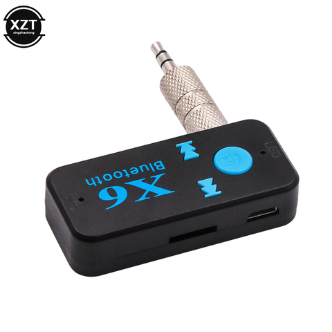 Adaptador de manos libres X6 receptor Bluetooth inalámbrico, Conector de 3,5mm para MP3, Audio, música, Aux, A2DP, compatible con tarjeta TF ► Foto 1/6