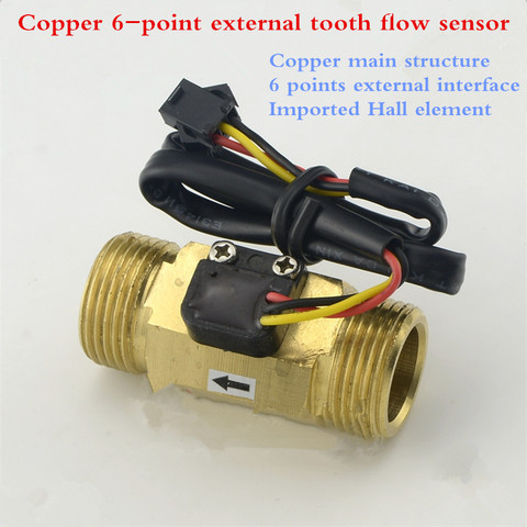 Medidor de flujo de agua, indicador de flujo de combustible, interruptor inductivo de sensor de flujo de Hall, indicador de cobre G3/4 