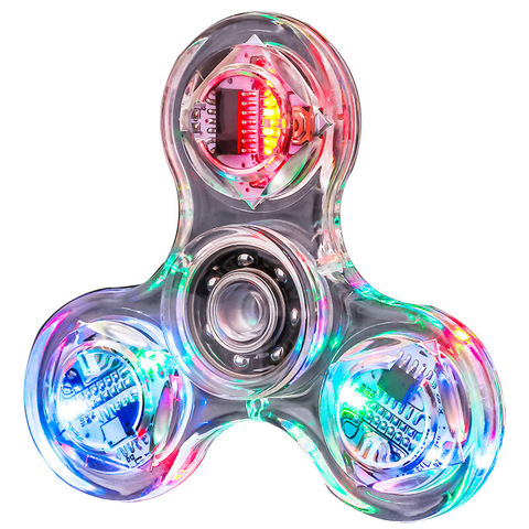 Luz LED creativa Spinner luminoso diseño transparente cambia mano Spinner Golw en la oscuridad alivio del estrés juguetes para niños ► Foto 1/5