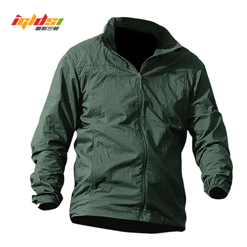 Chaqueta de piel táctica de secado rápido impermeable de verano para hombre, impermeable transpirable, con capucha, chaqueta militar fina del ejército ► Foto 1/6