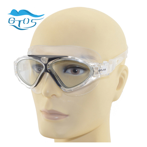 Gafas de natación para hombre y mujer, lentes de agua con cinturón de silicona, gafas grandes subacuáticas, antiniebla, deportivas e impermeables ► Foto 1/6