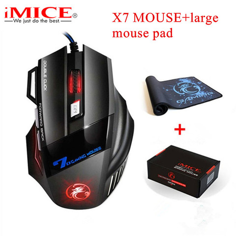 IMICE ratón Pad X7 con cable de ratón del juego 7 botones óptico ergonómico ratón ratones para PC portátil ratón de escritorio jugador ► Foto 1/6