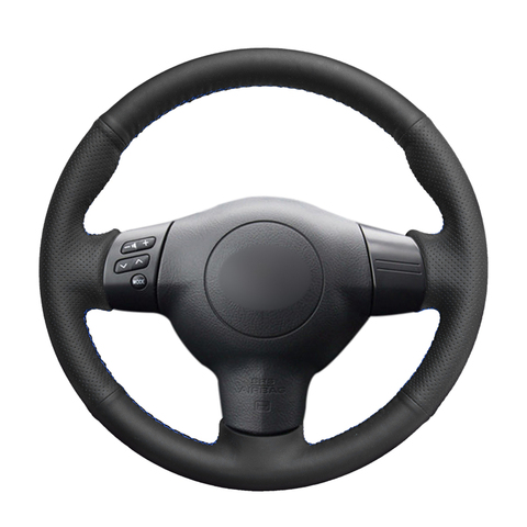 -Negro de punto PU cuero Artificial protector para volante de coche para Toyota Corolla 2003-2006 Corolla RAV4 deseo Scion tC xA xB ► Foto 1/6