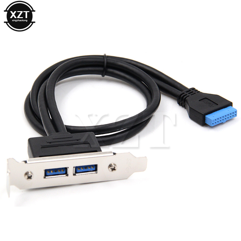 50cm PC placa base 20 pin a Dual puertos USB 3,0 exprés Cable Motherboard 2 USB3.0 soporte del Panel cable de extensión ► Foto 1/5
