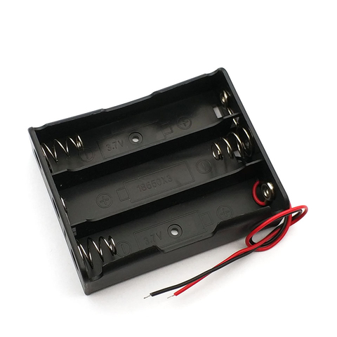 Plástico 3 vías 18650 caja de almacenamiento de batería soporte para 3x18650 baterías con cables ► Foto 1/4