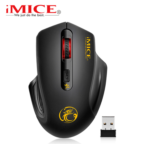 IMice-ratón inalámbrico con receptor USB 3,0, Mouse silencioso de 2,4G, con 4 botones, 2000DPI, óptico, ergonómico, para ordenador portátil y PC ► Foto 1/6