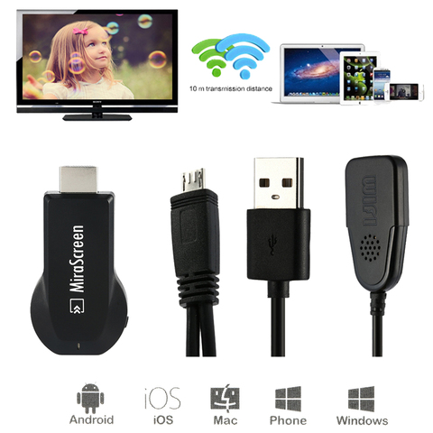 MiraScreen-TV Stick HDMI Full HD 1080P anycast Miracast DLNA Airplay, receptor de llave electrónica con pantalla y WiFi para Windows, Android, ISO, TVSE5 ► Foto 1/5