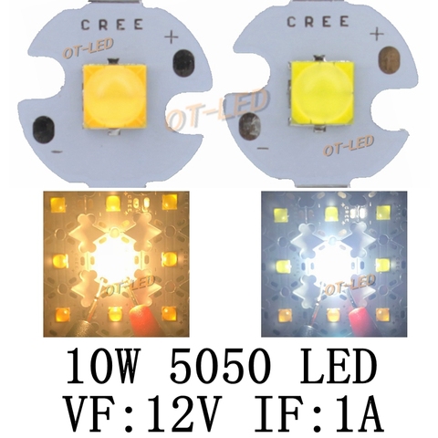 1 unids 10 W 12 V 1A tdled cerámica 5050 blanco frío blanco caliente LED de alta potencia LED emisor en lugar de cree XML xm-l T6 LED para DIY ► Foto 1/6