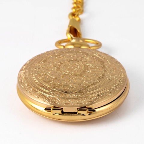 8849 relojes de bolsillo de los hombres reloj de bolsillo para señoras diseño dorado cuarzo moda reloj de bolsillo de oro bolsillo, de mano ► Foto 1/5