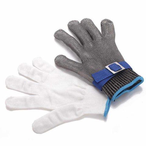 NMSafety guantes Hig calidad Seguridad Cut Proof Protección Guante 100% AISI 316L de Acero Inoxidable de Malla Metálica Butcher Guantes ► Foto 1/6