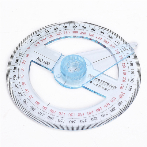 El más nuevo diámetro portátil de 10cm plástico 360 grados puntero Protractor regla para ángulos buscador brazo oscilante para suministros escolares de oficina ► Foto 1/6