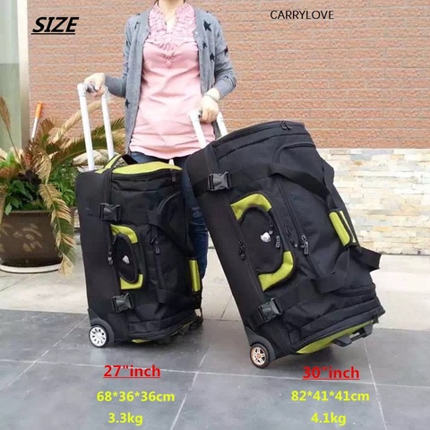Maleta de viaje impermeable de alta capacidad, bolsa de tela Oxford para equipaje rodante, maleta con ruedas para mujer, caja de 27 