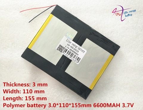De alta calidad de la tableta 30110155 batería de 6600mah 3,7 V de polímero de iones de litio/Li-ion batería para tablet batería de pc ► Foto 1/3